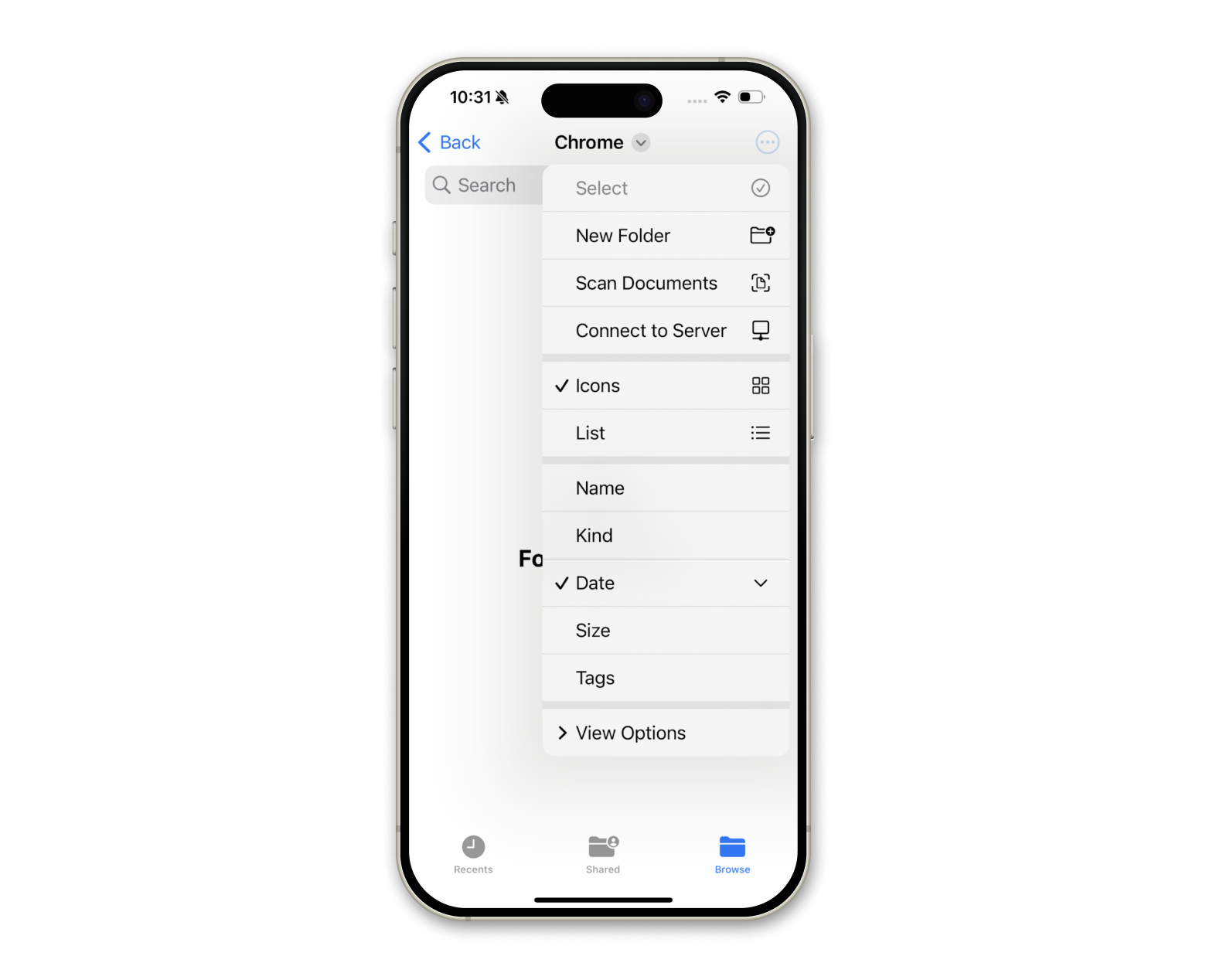 files documents scanning on iPhone