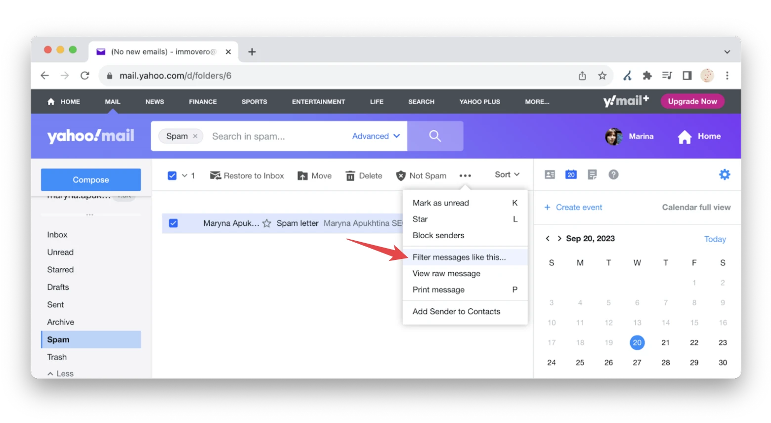 Use Filters to See Only Important Mail in Yahoo Mail