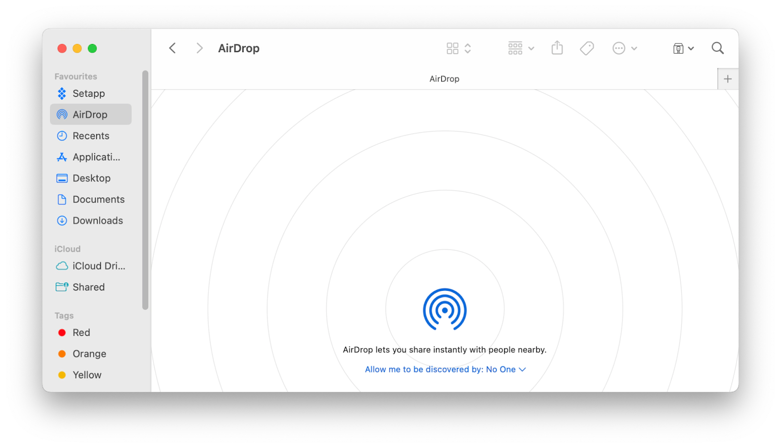 no discoverable devices on AirDrop