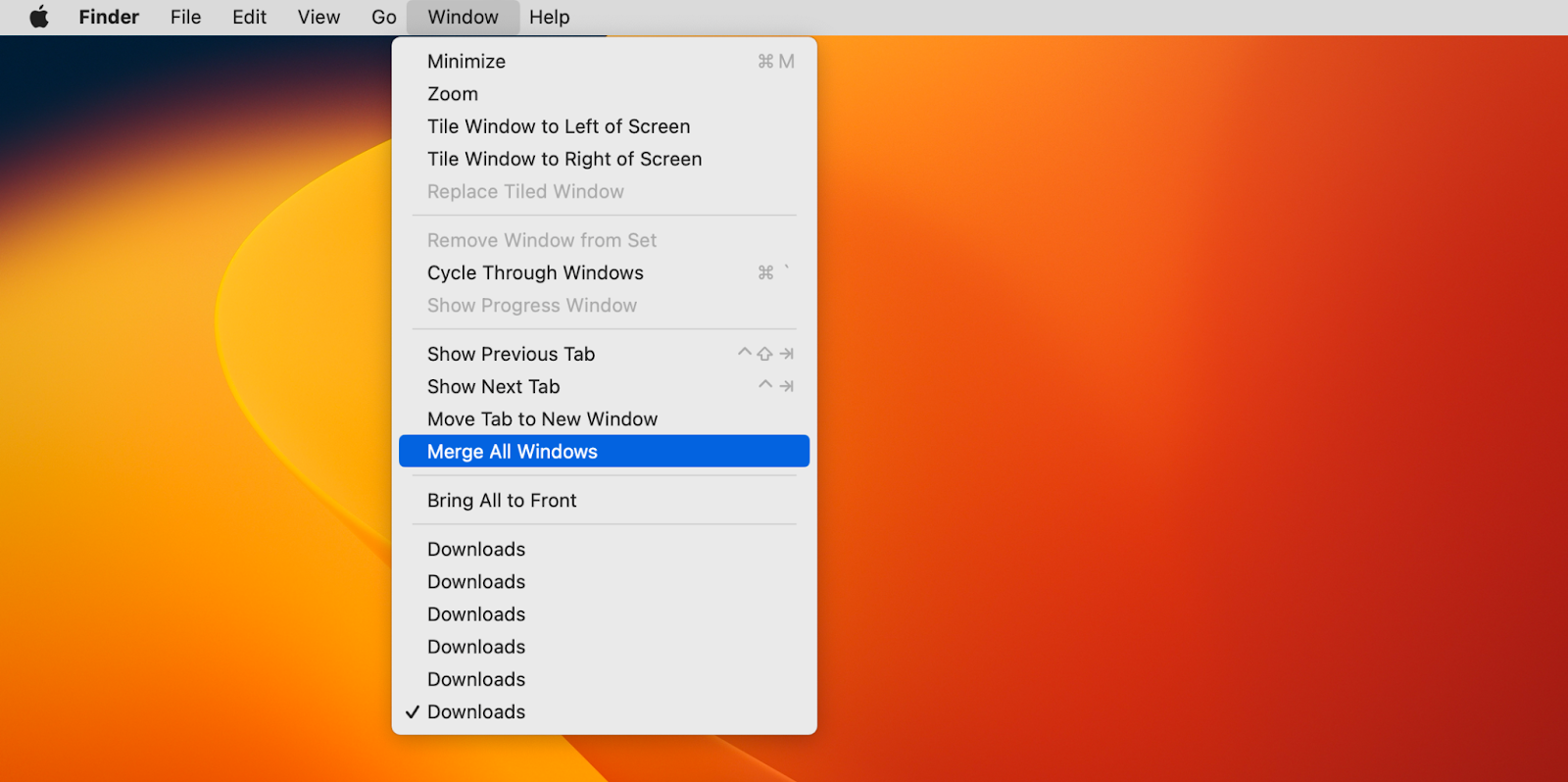 finder merge windows mac