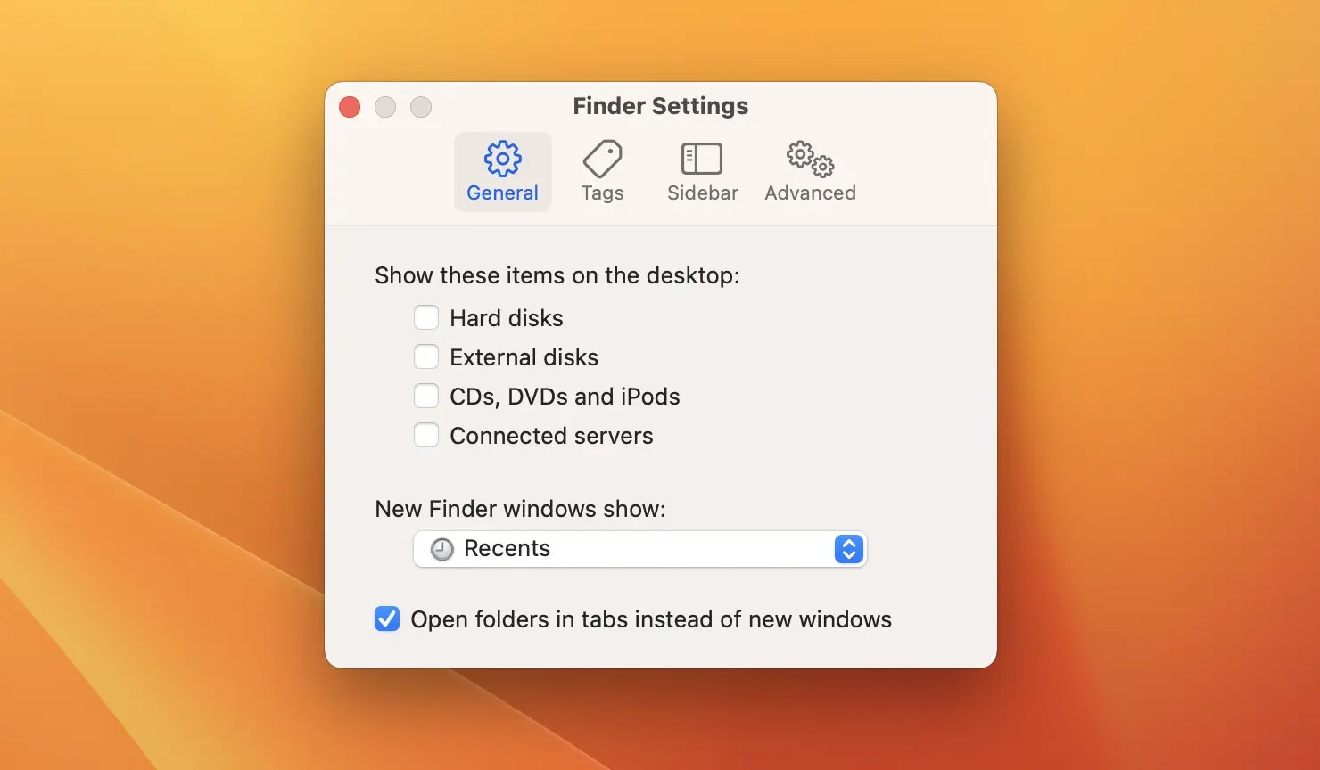 Hide external devices' icons from desktop
