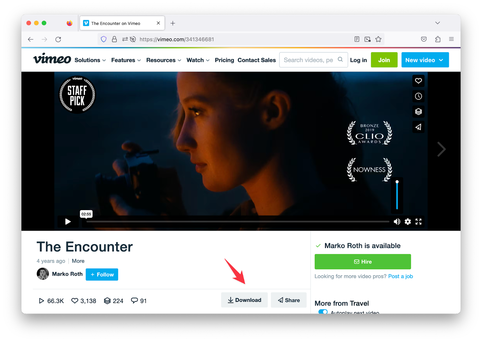 Vimeo discount offline download