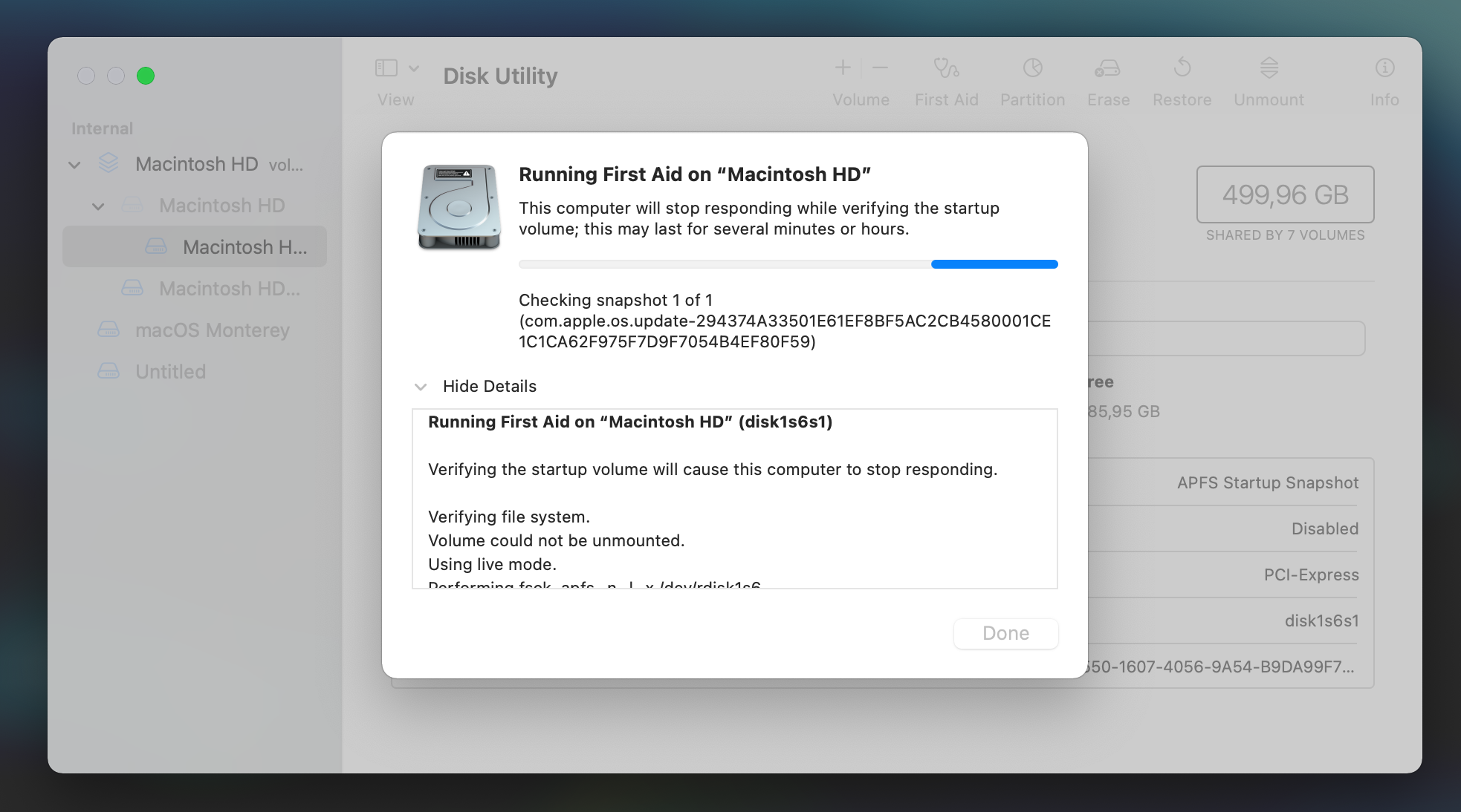 Running First Aid on Mac