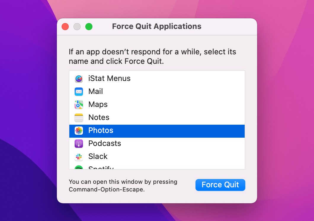 force quit apple menu 