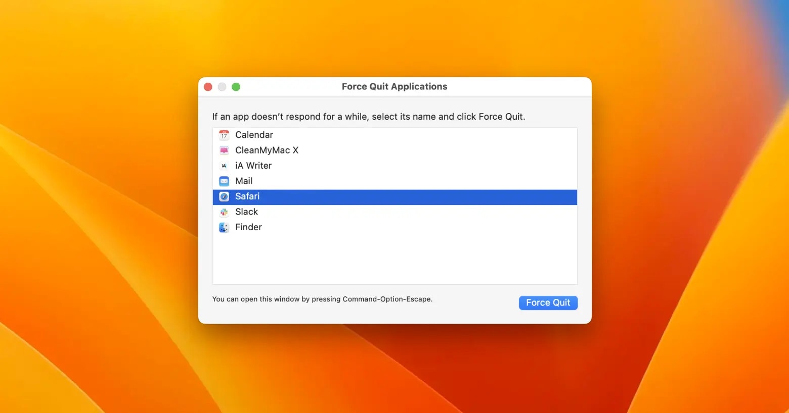 Force Quit Applications on Mac
