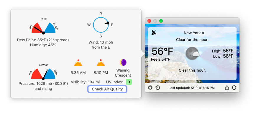 Forecast Bar app Mac weather monitor