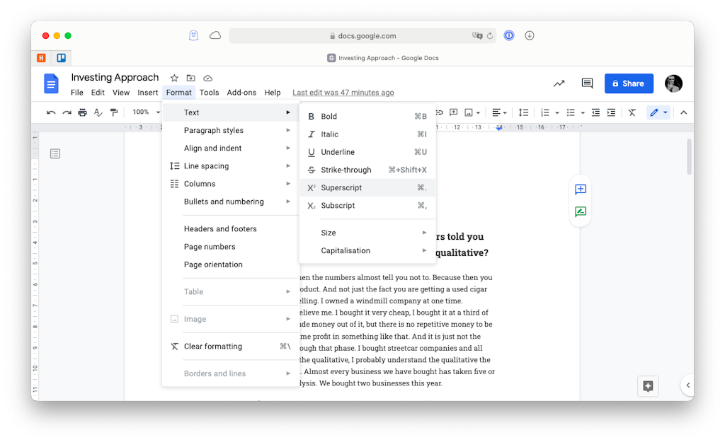How to type superscript or subscript characters – Setapp