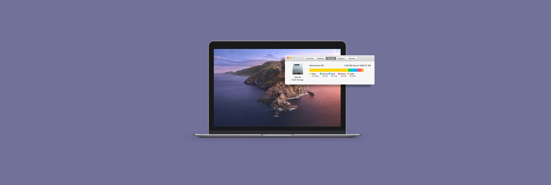 how to make space on mac air