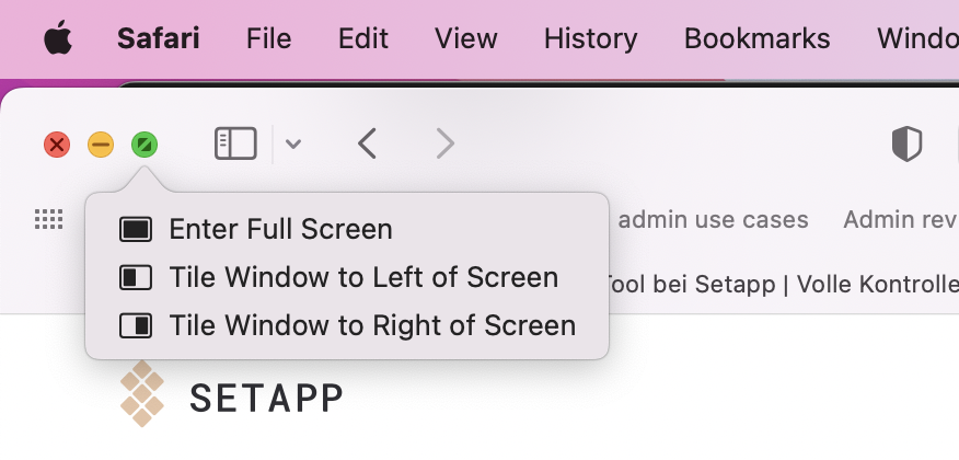 enter full screen mac 