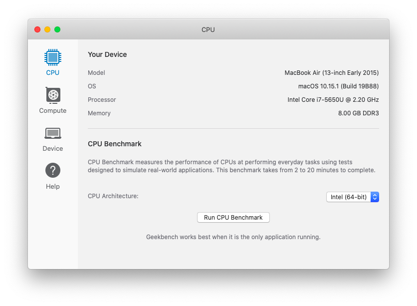 geek benchmark mac