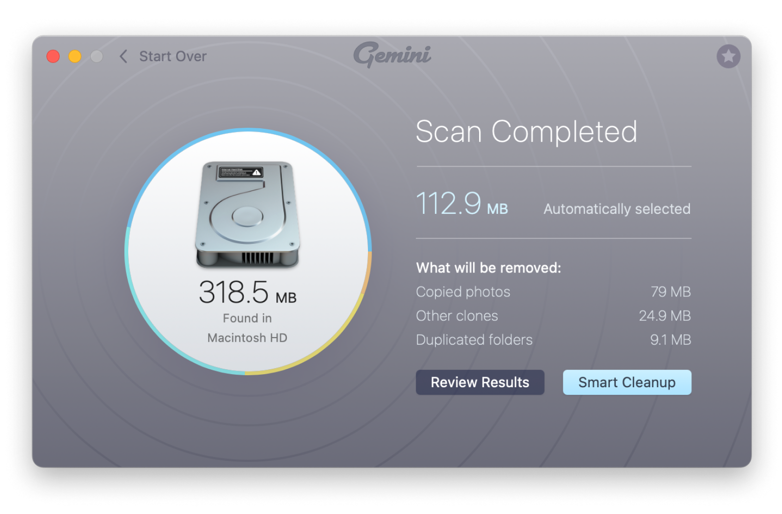Gemini, a duplicate Mac cleaner