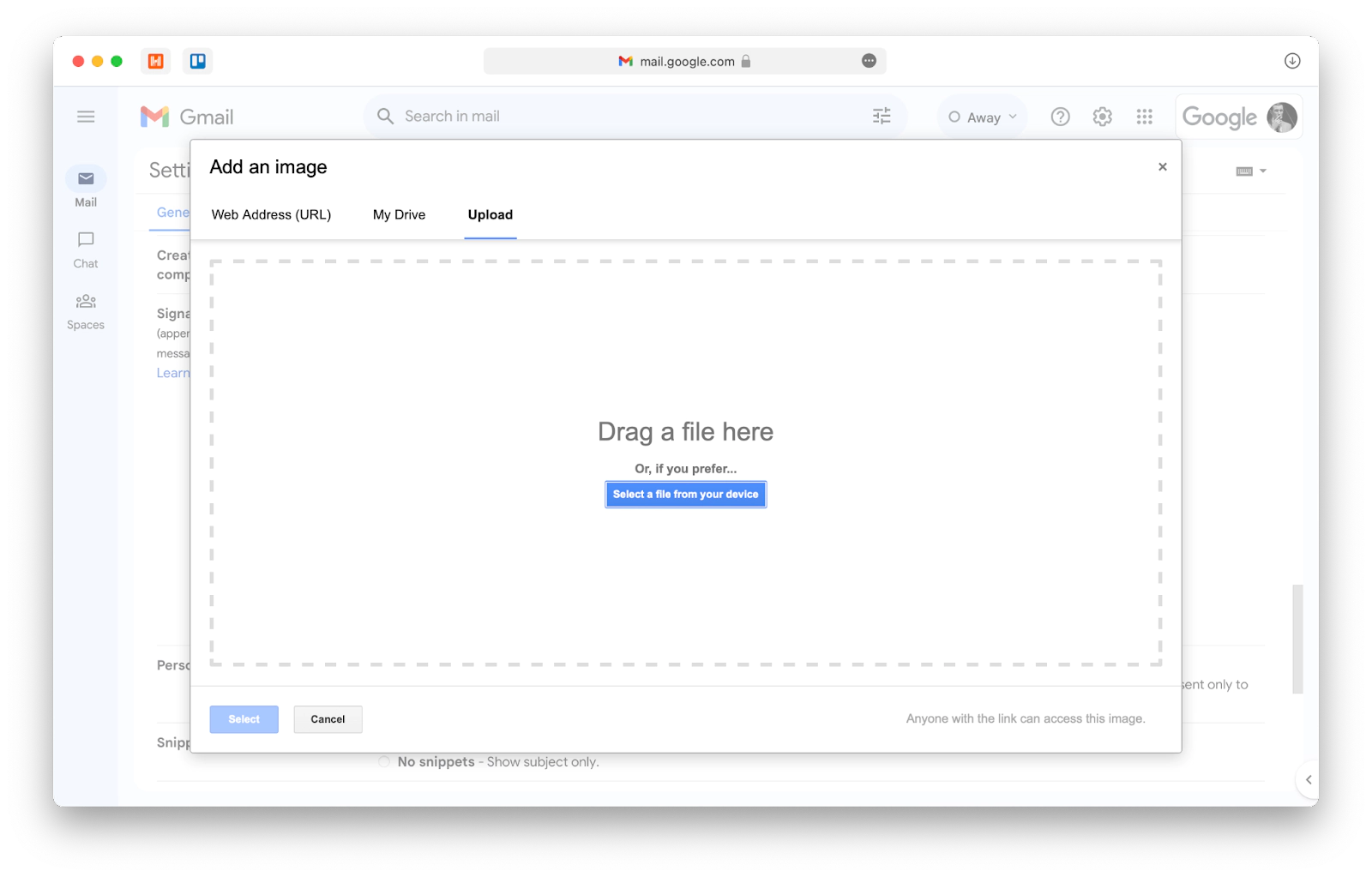 add an image to Gmail signature