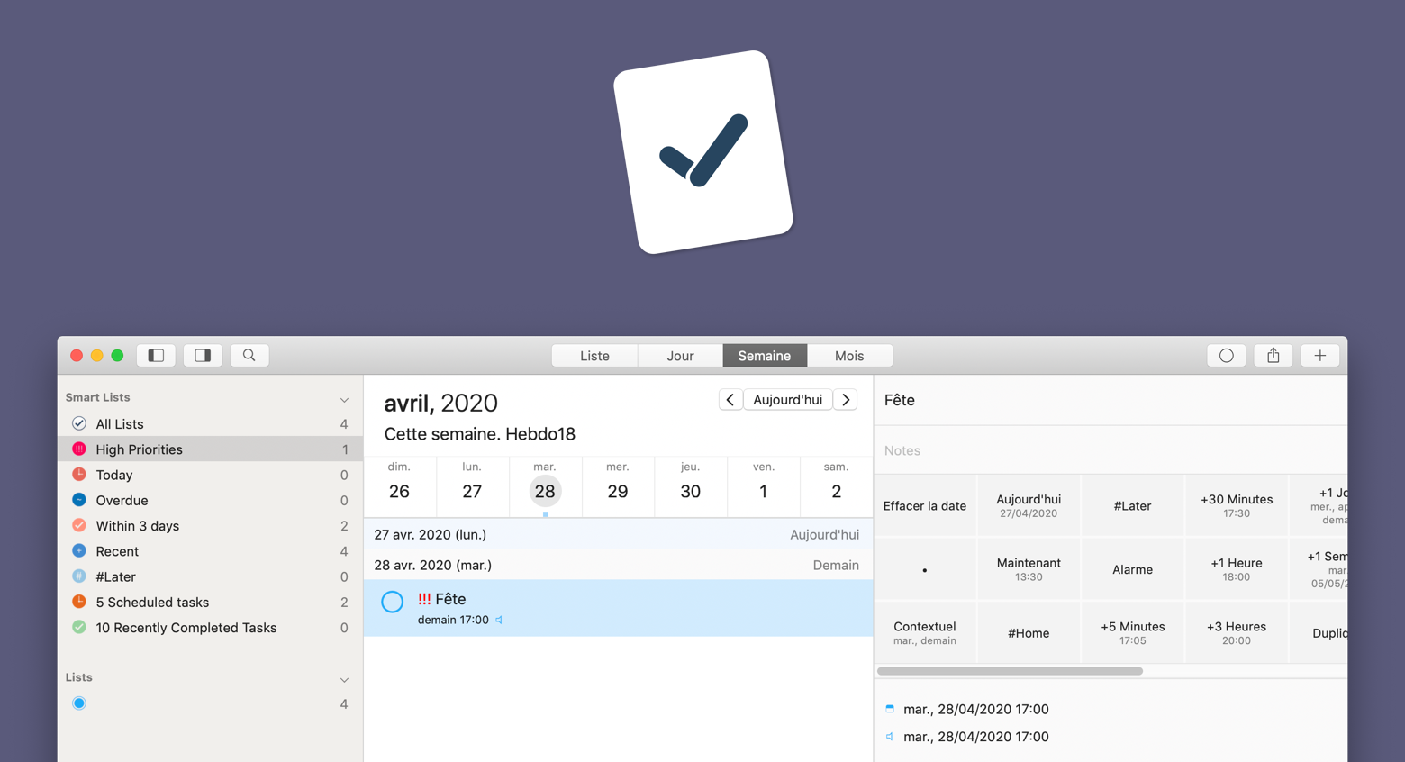 GoodTask : Un gestionnaire de tâches macOS intelligent