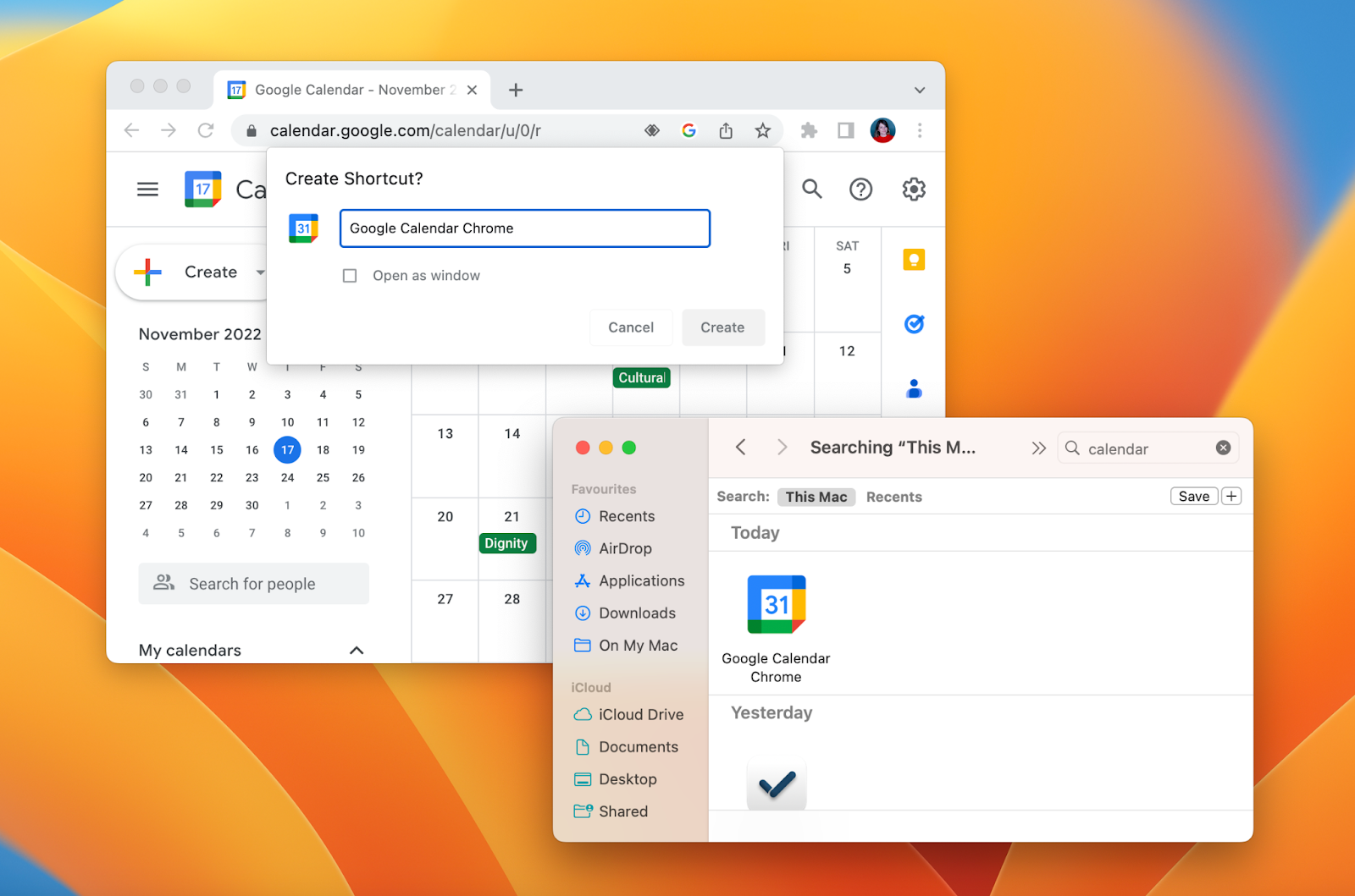 google calendar mac