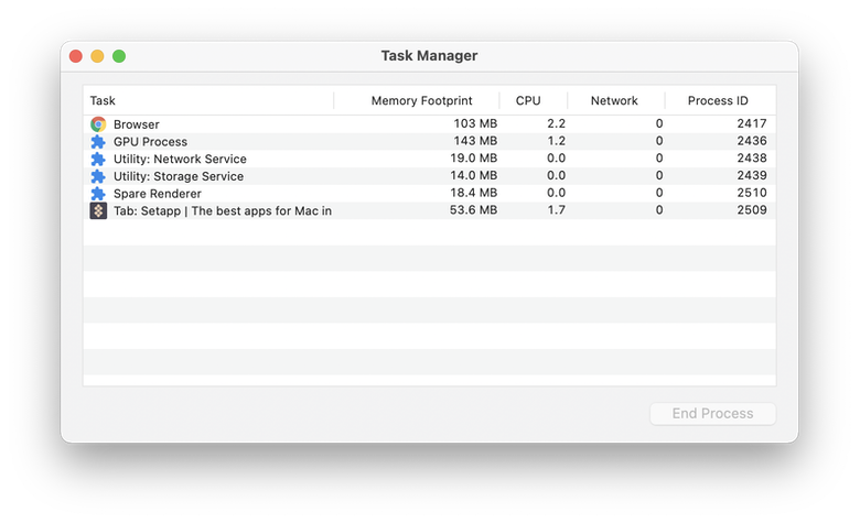 compare RAM consuming in Task Manager