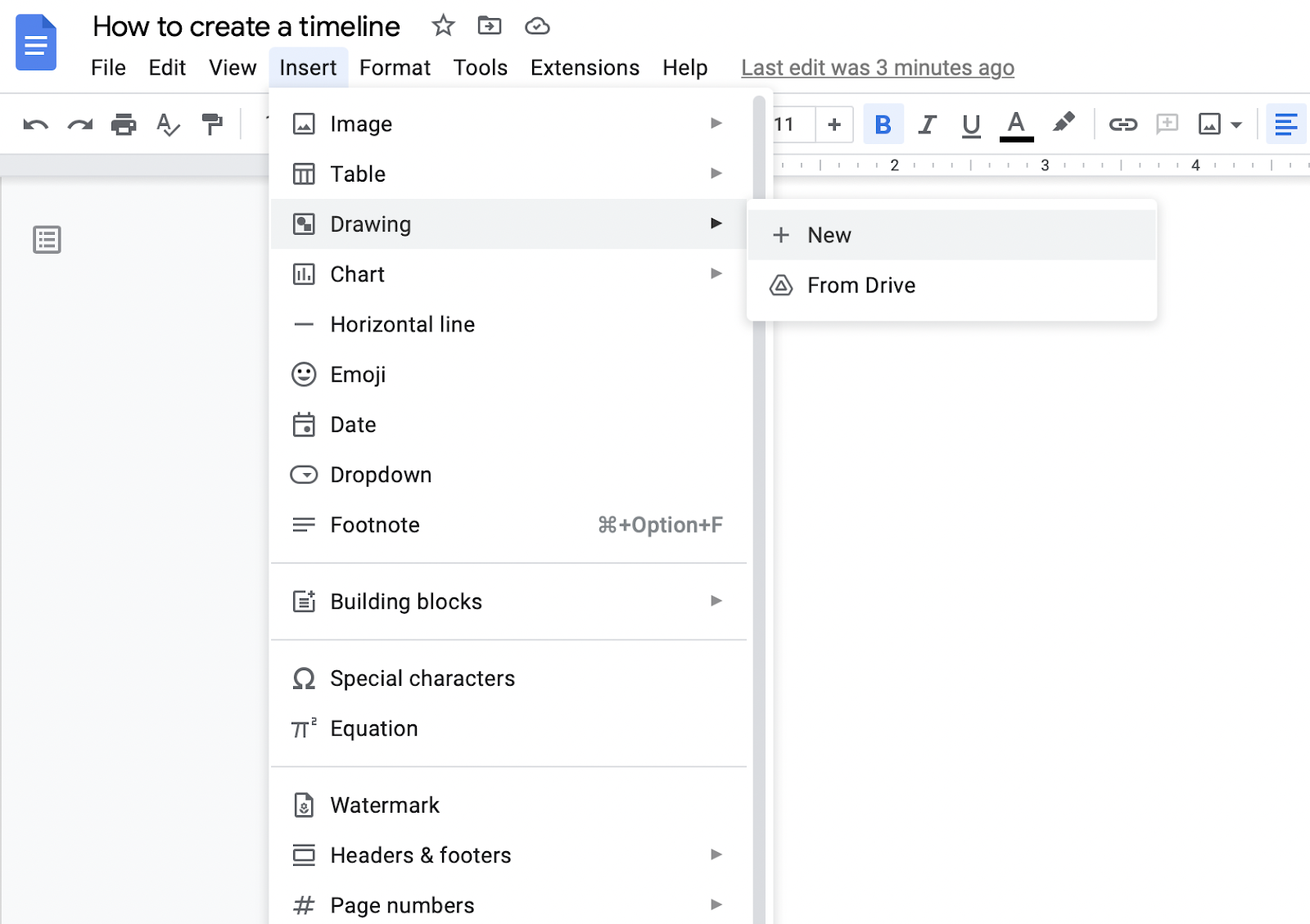 google docs timeline