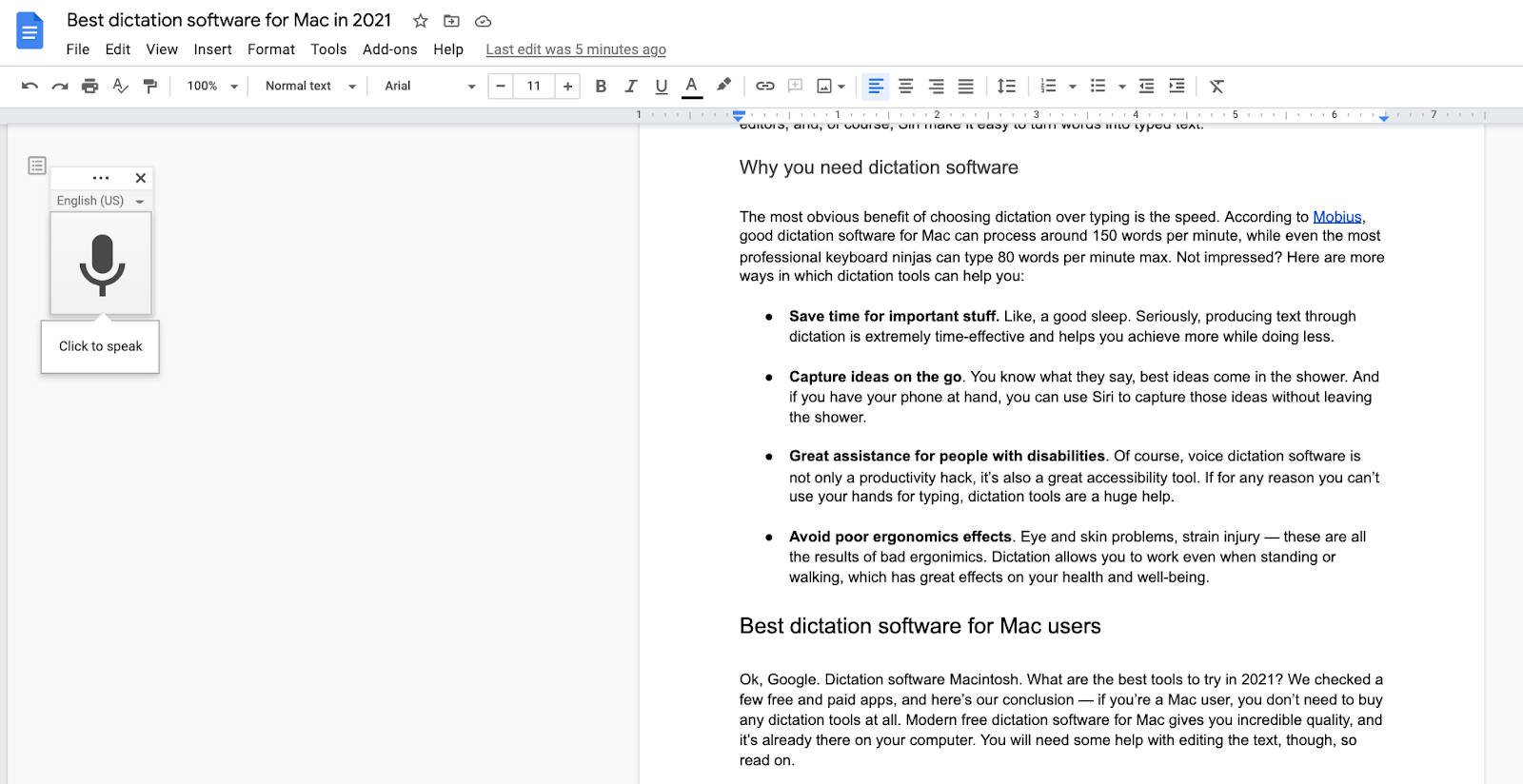 dictation app for mac free