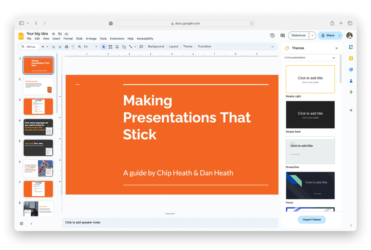 Google Slides presentations