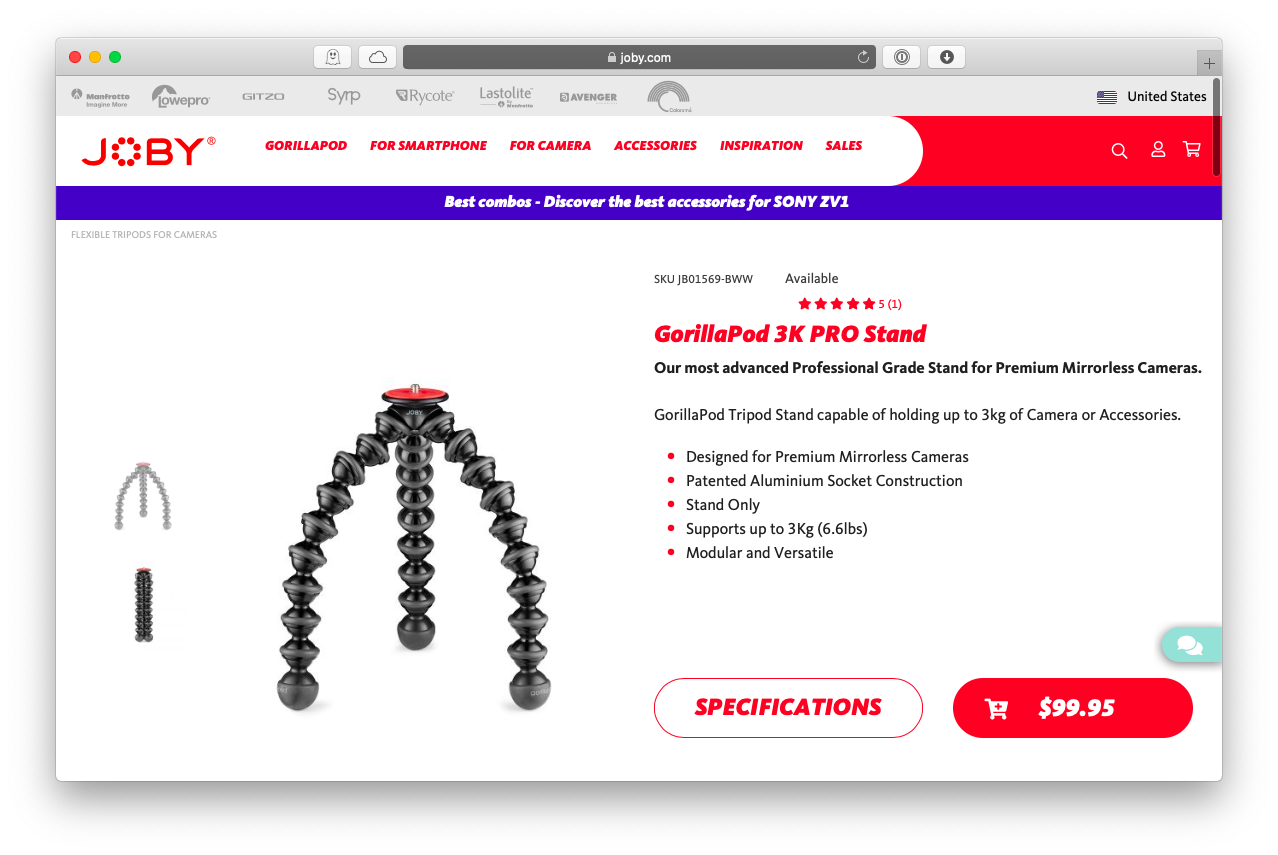 GorillaPod stand DSLR Mac