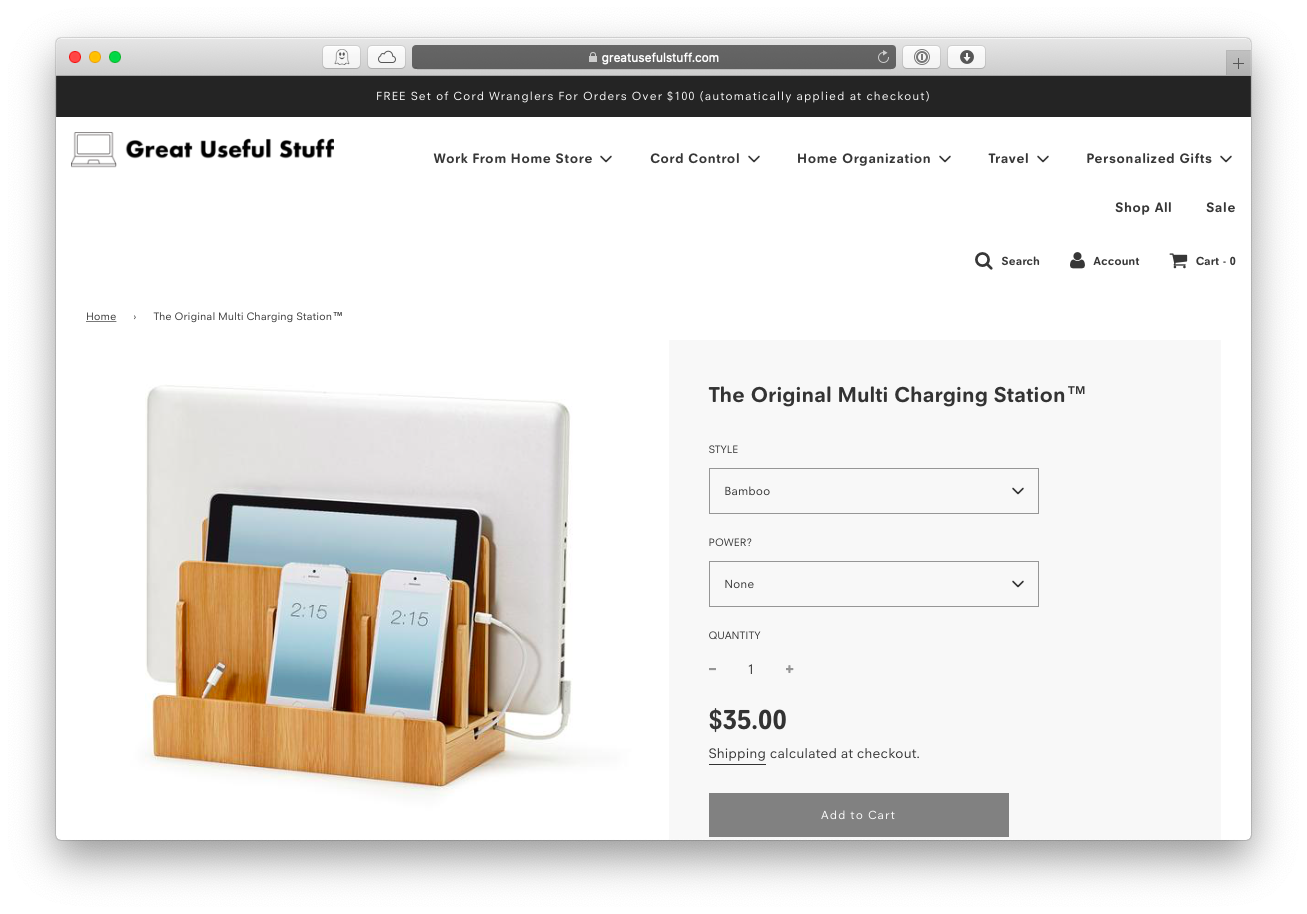 Great Useful Stuff multi device charging station