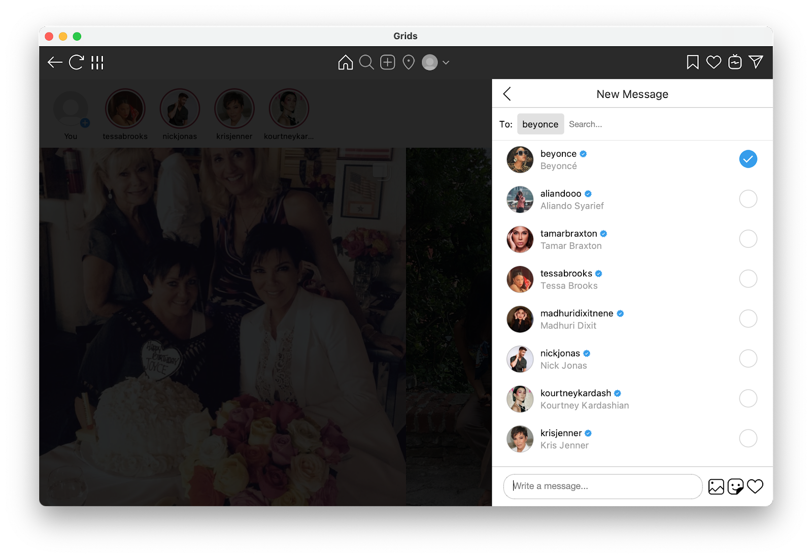 is there an instagram app for mac that does direct messaging