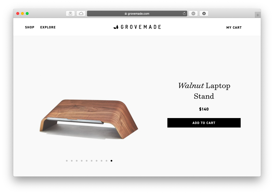 Grovemade walnut laptop MacBook stand