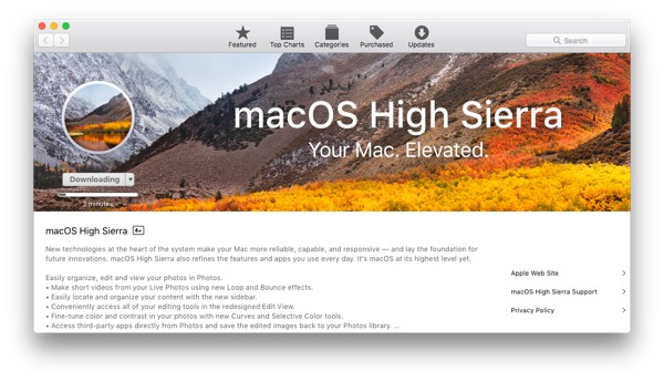 system requirements for mac os high siera