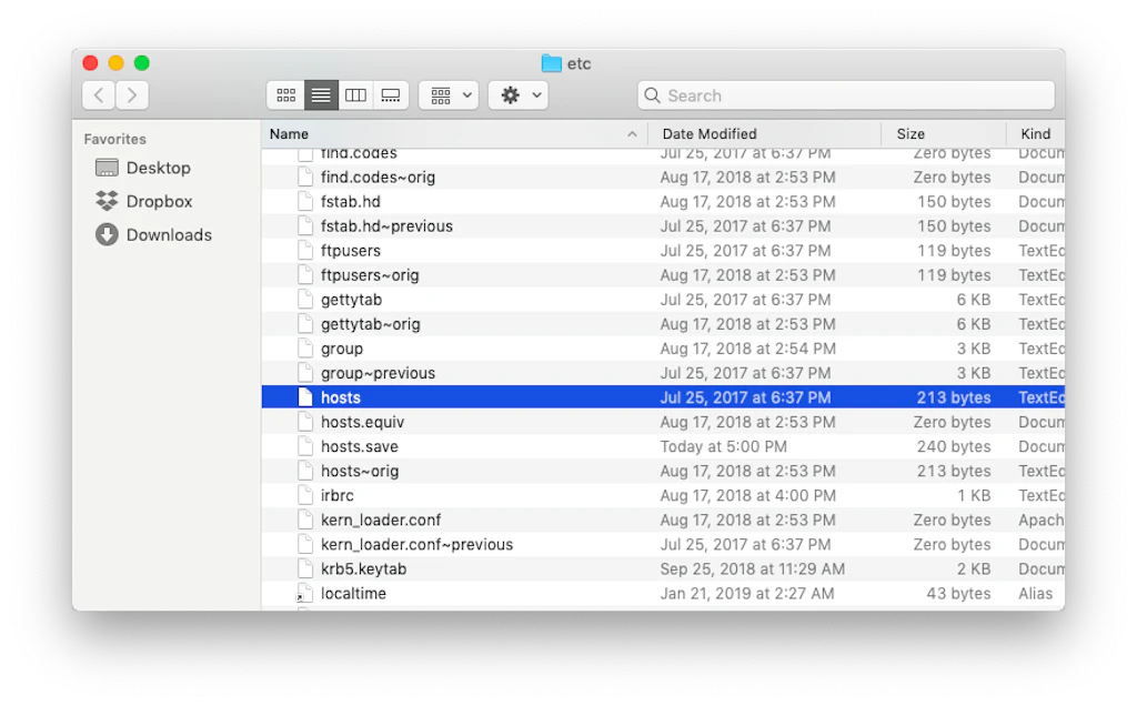 How to change Mac hosts file right now
