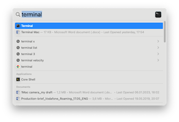 how to find terminal on mac using spotlight