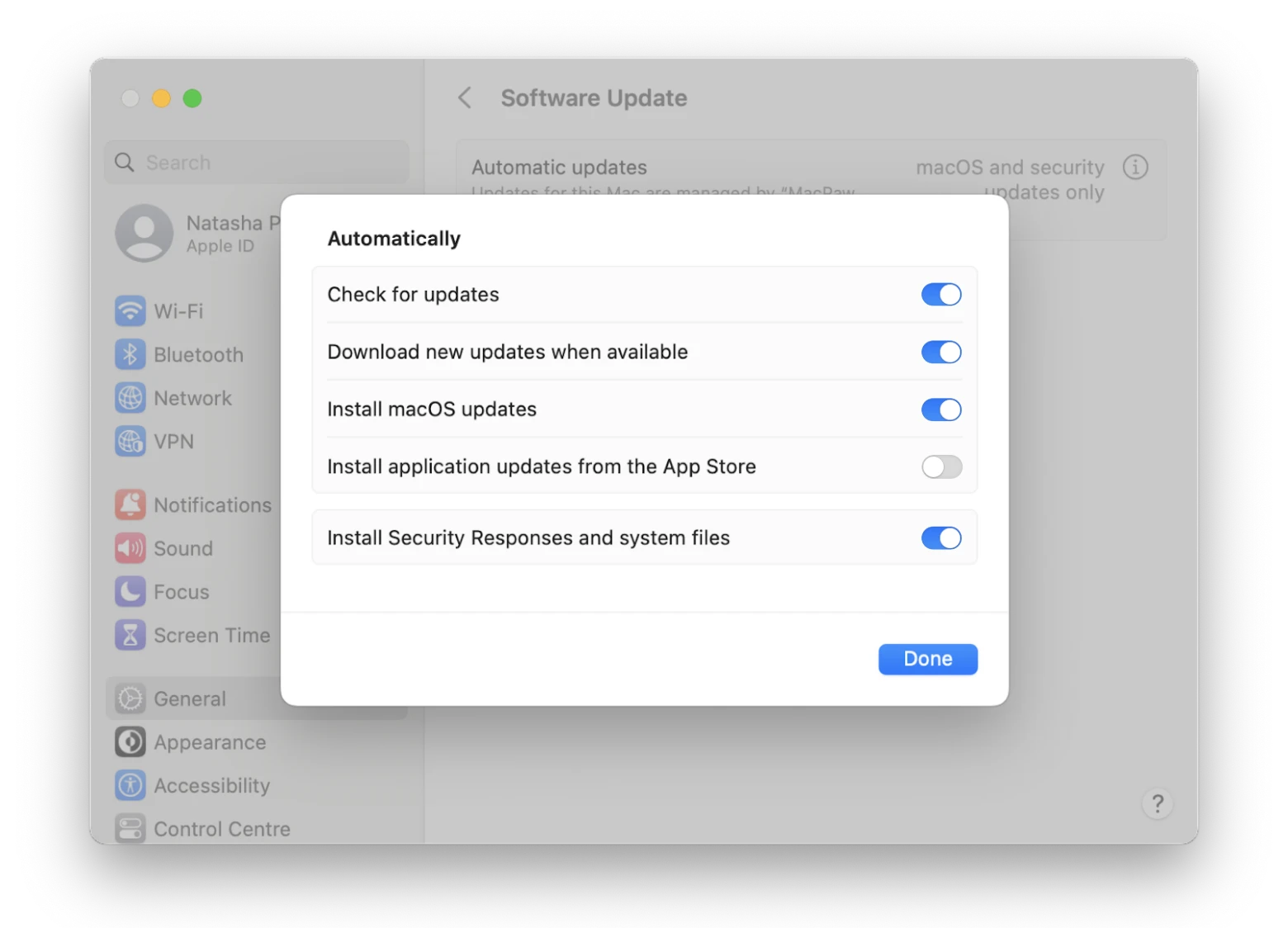 Automatic Updates on macOS Ventura