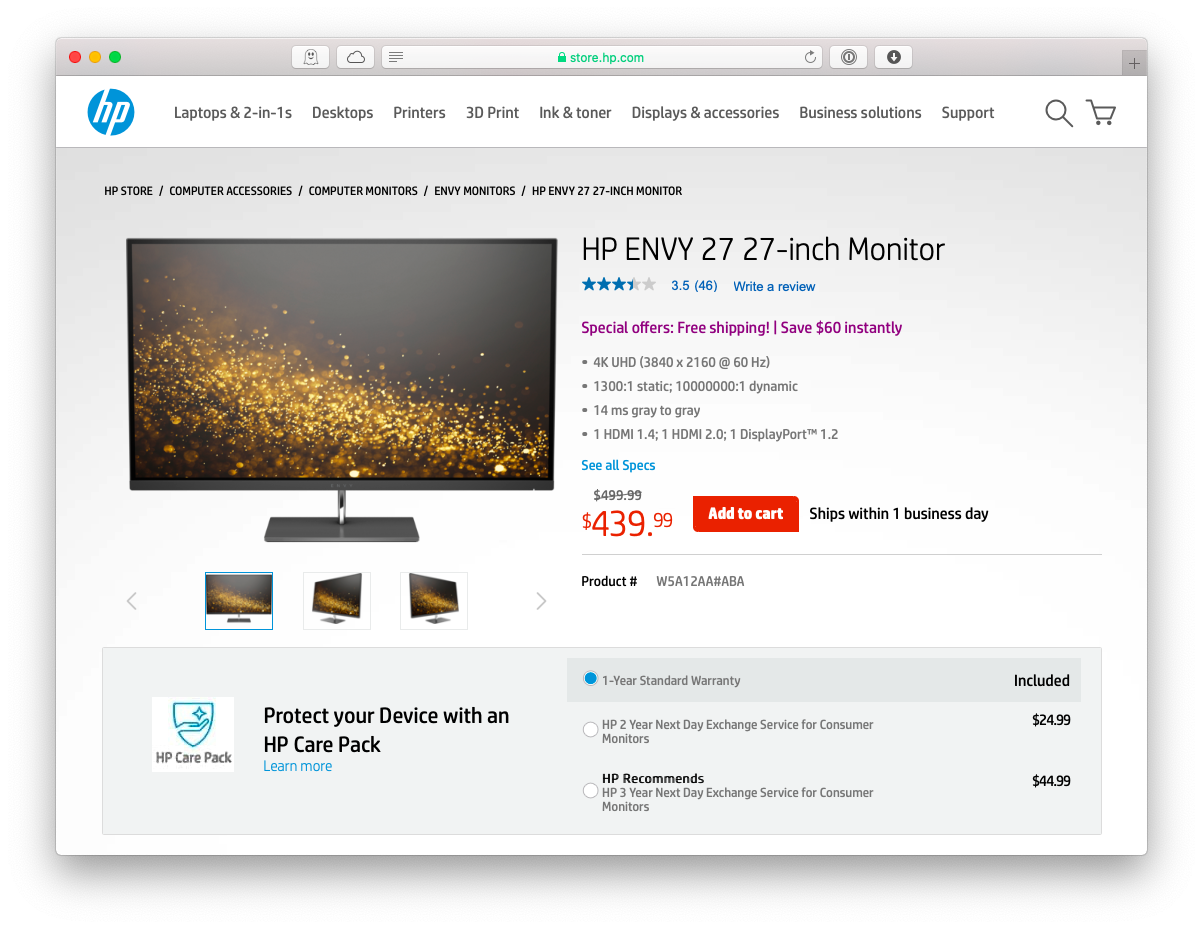 HP Envy 27-inch monitor Mac