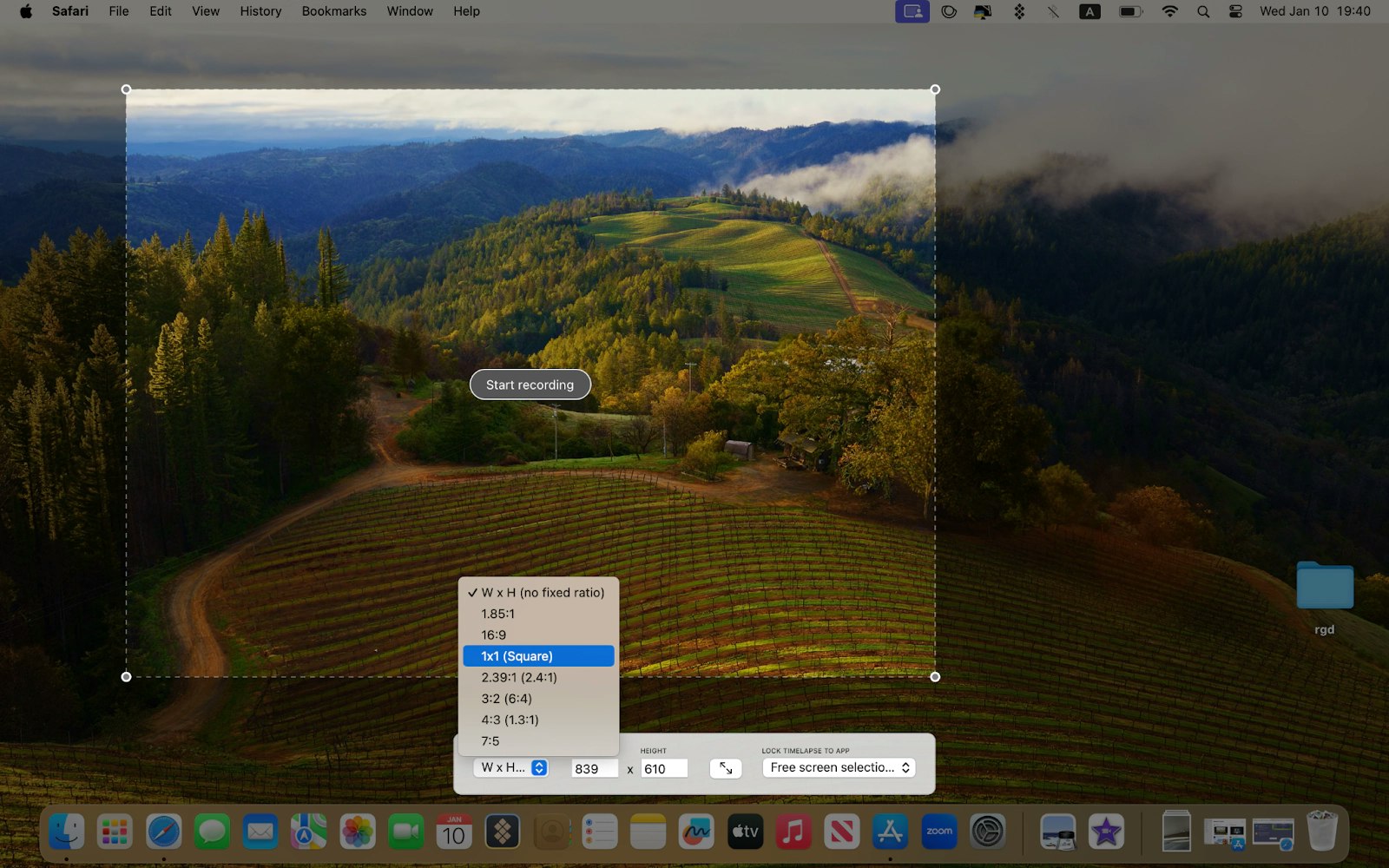Hustl to create time lapse on Mac