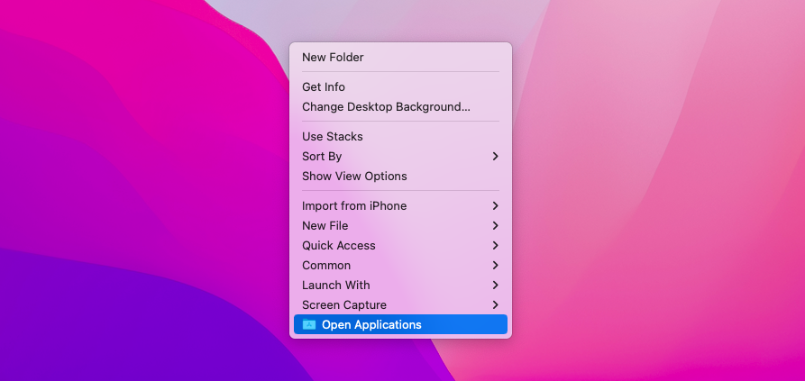 How to access the Applications folder on Mac