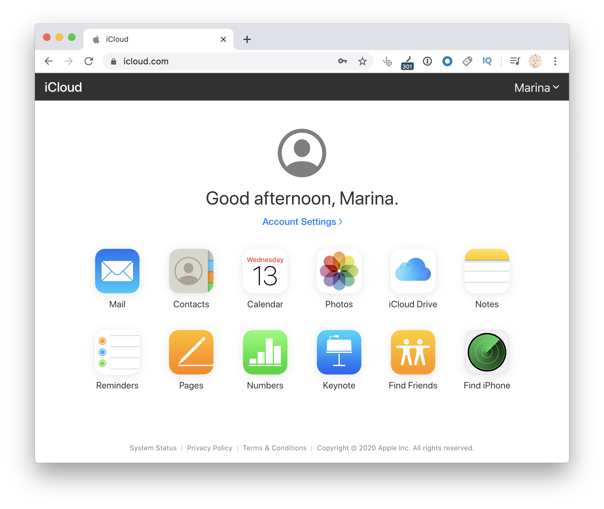 iCloud Drive via browser