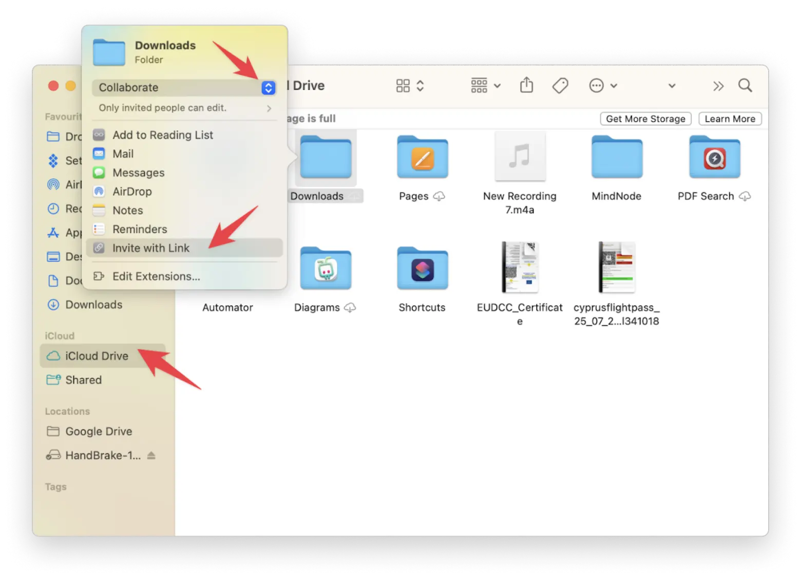 thiết lập chia sẻ tệp trên Mac qua iCloud
