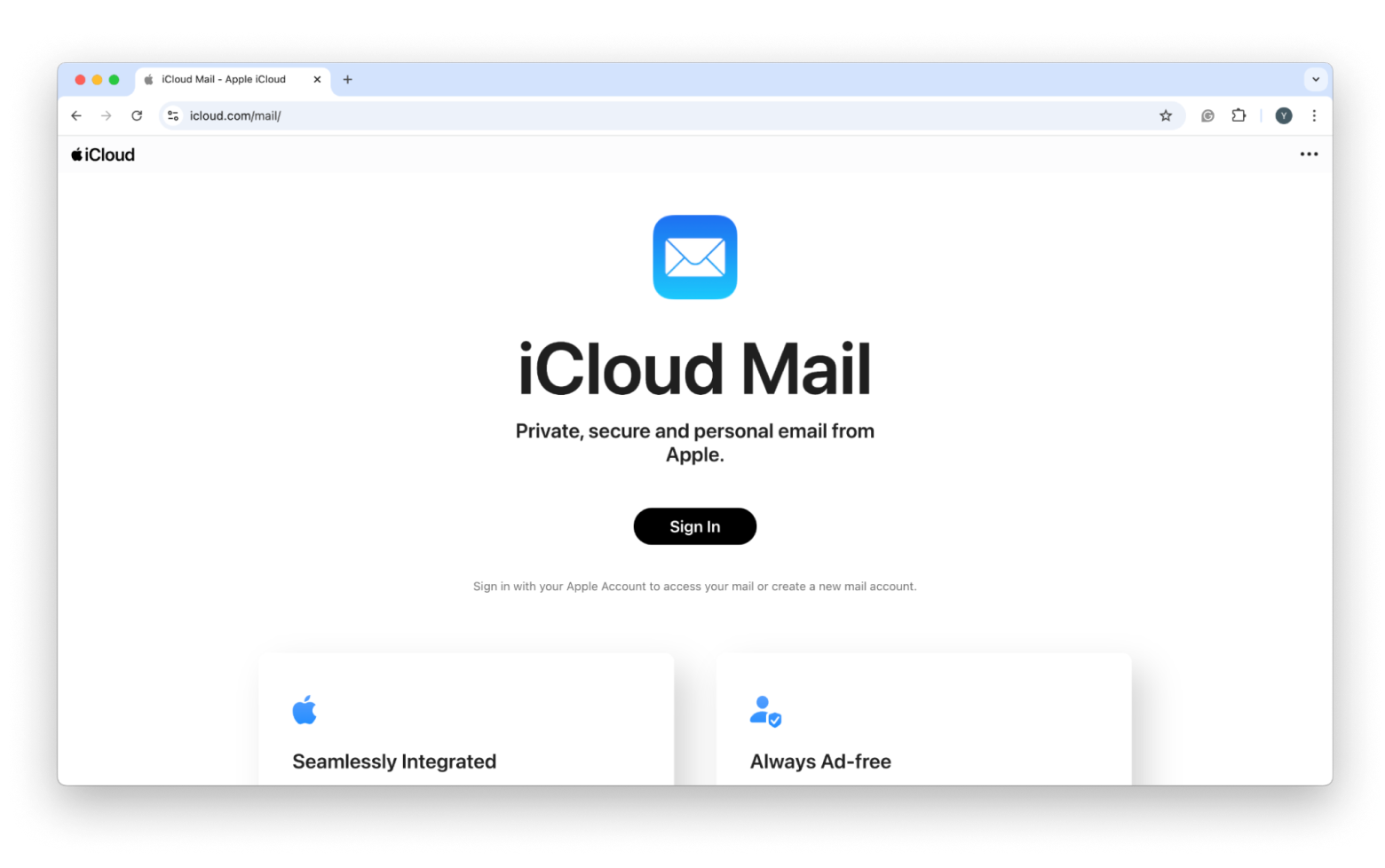 iCloud mail web