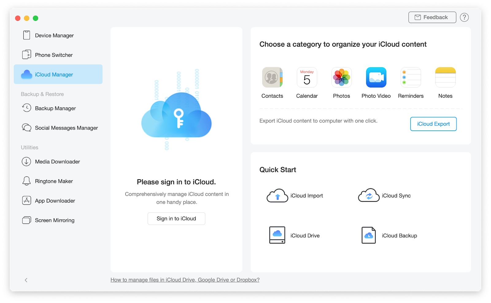 manage files in iCloud Drive with AnyTrans