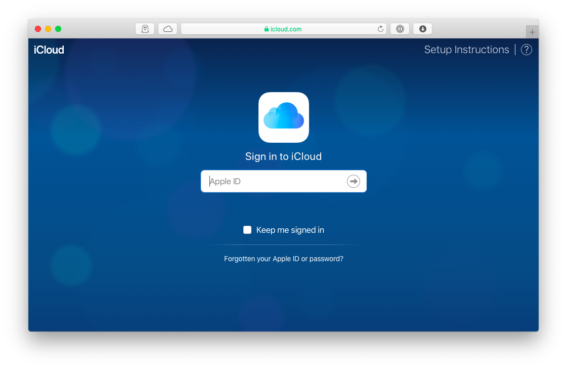 iCloud web login.