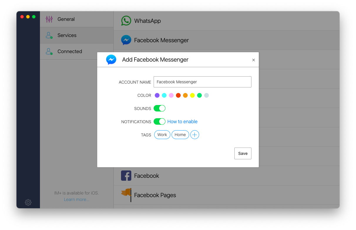 enable messenger on mac