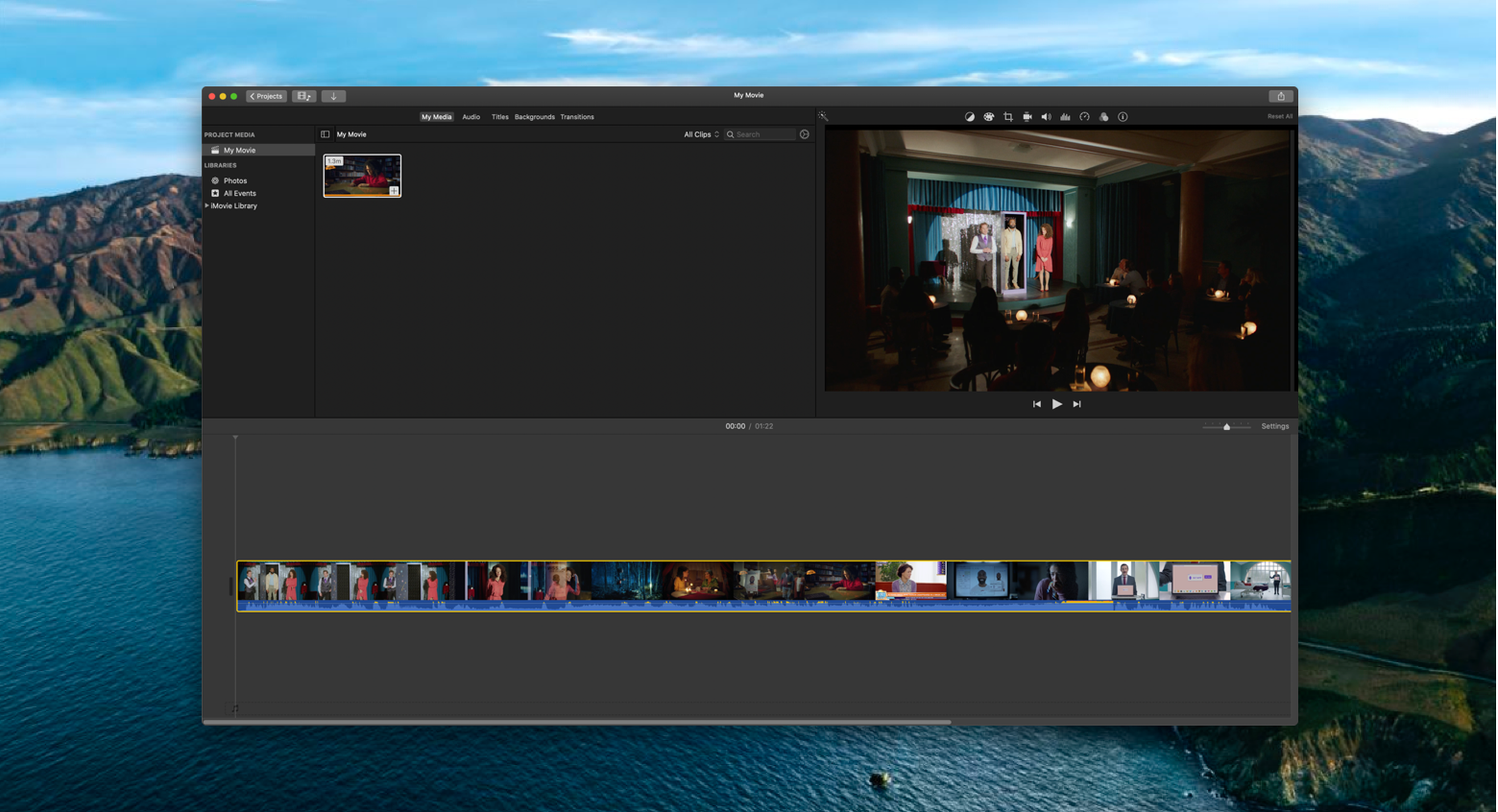 iMovie video editing