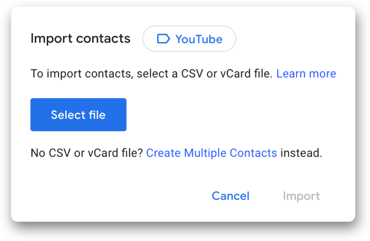 import google contacts