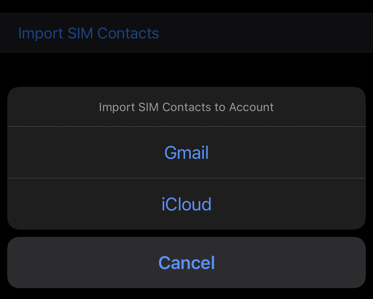 import contact list to iphone