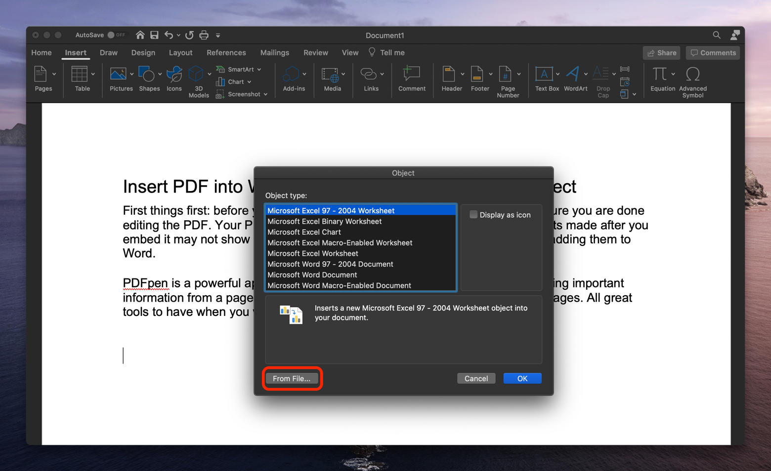 Open Embedded Pdf In Word