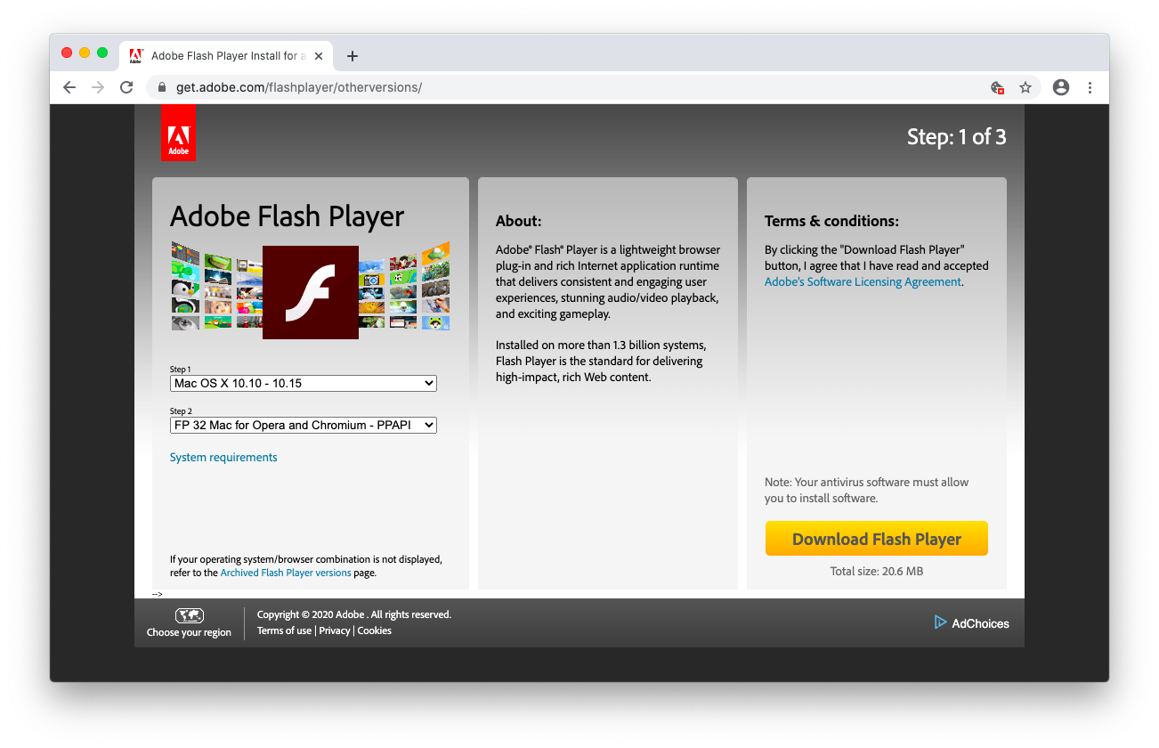 flash player downloader chrome