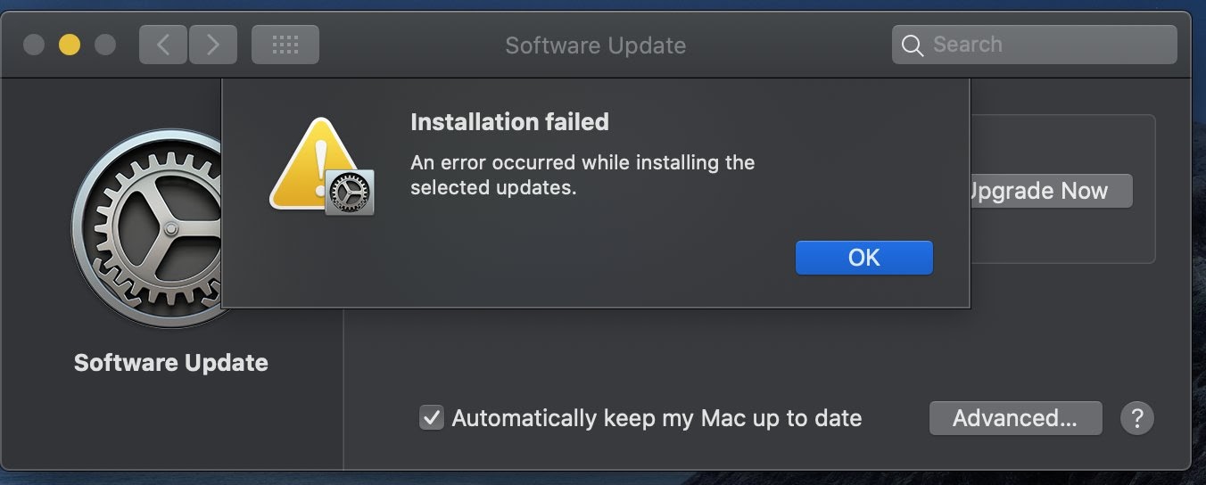 stop mac from srartinh up on upgrade installer dmg