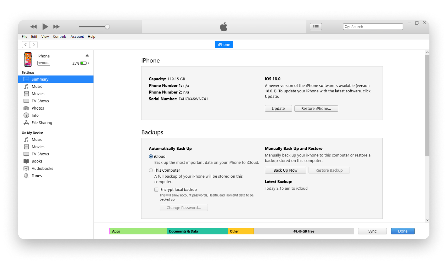 how to use iTunes to update an iPhone