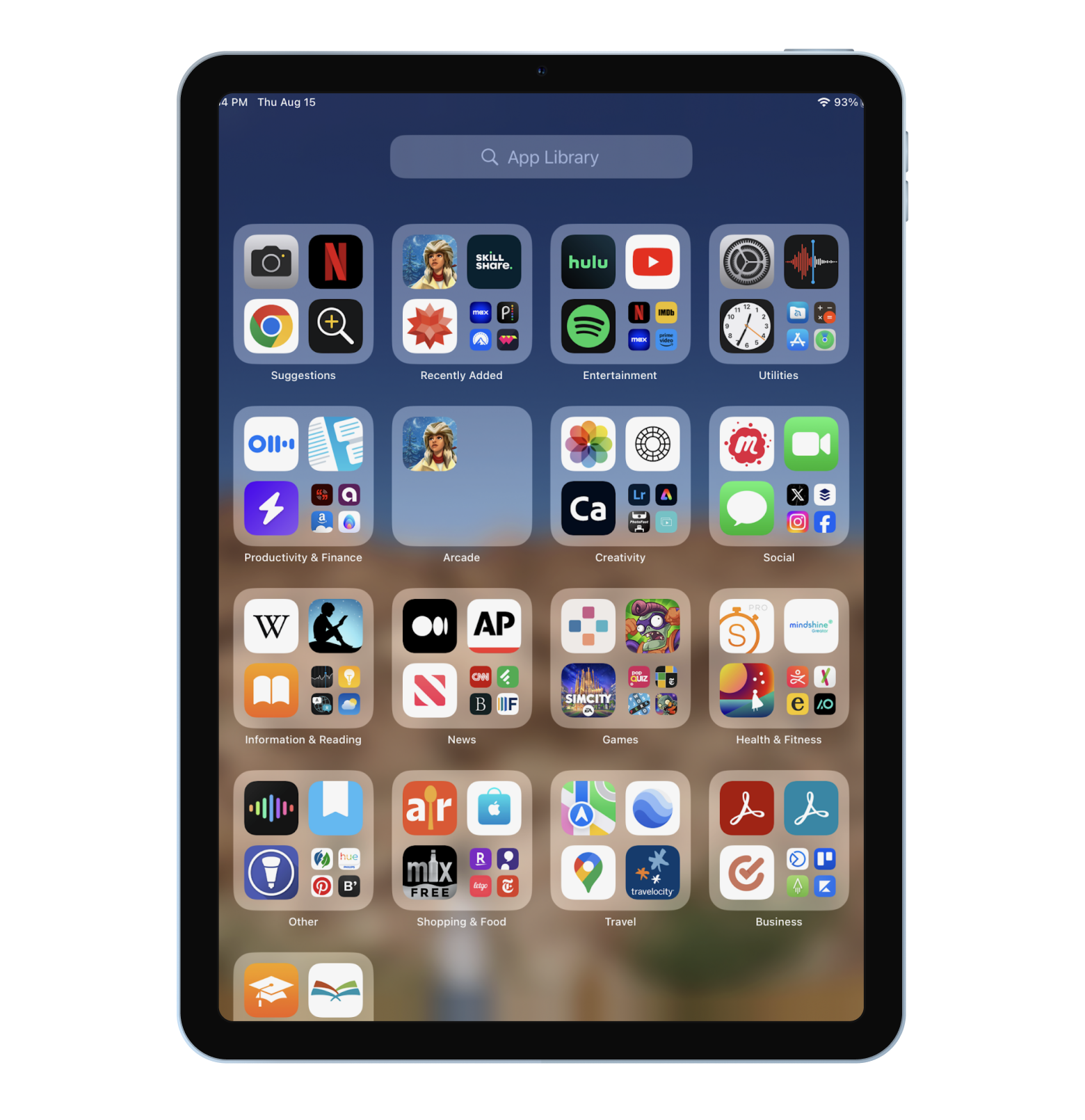 App Library on iPad