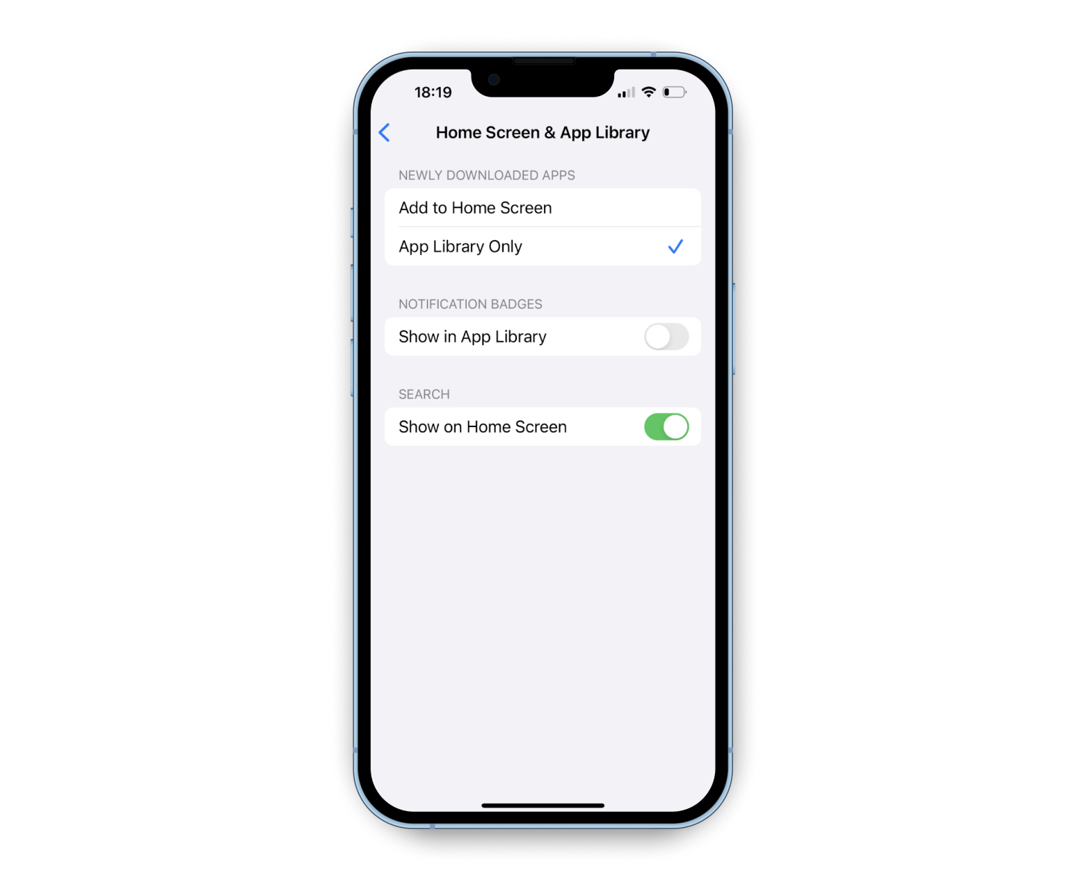 how to get access to App Library settings on iPhone