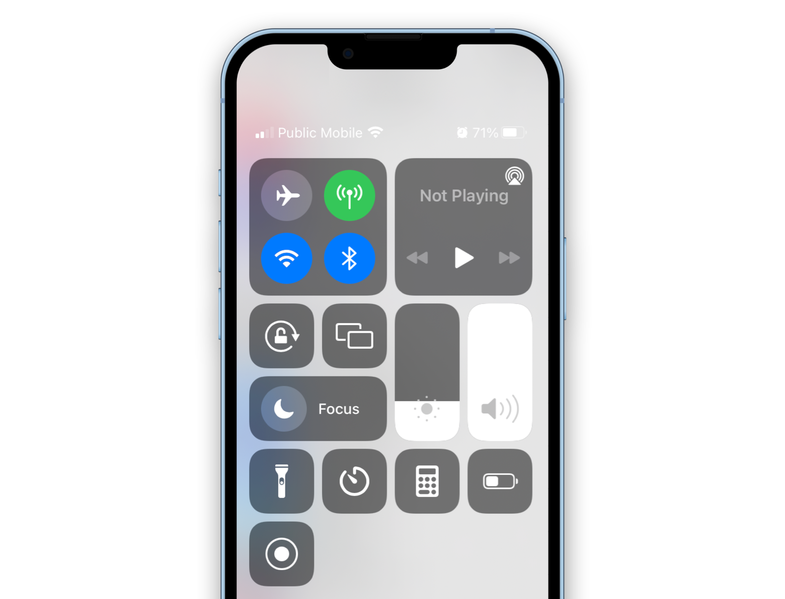 Screen Recording button on Control Center