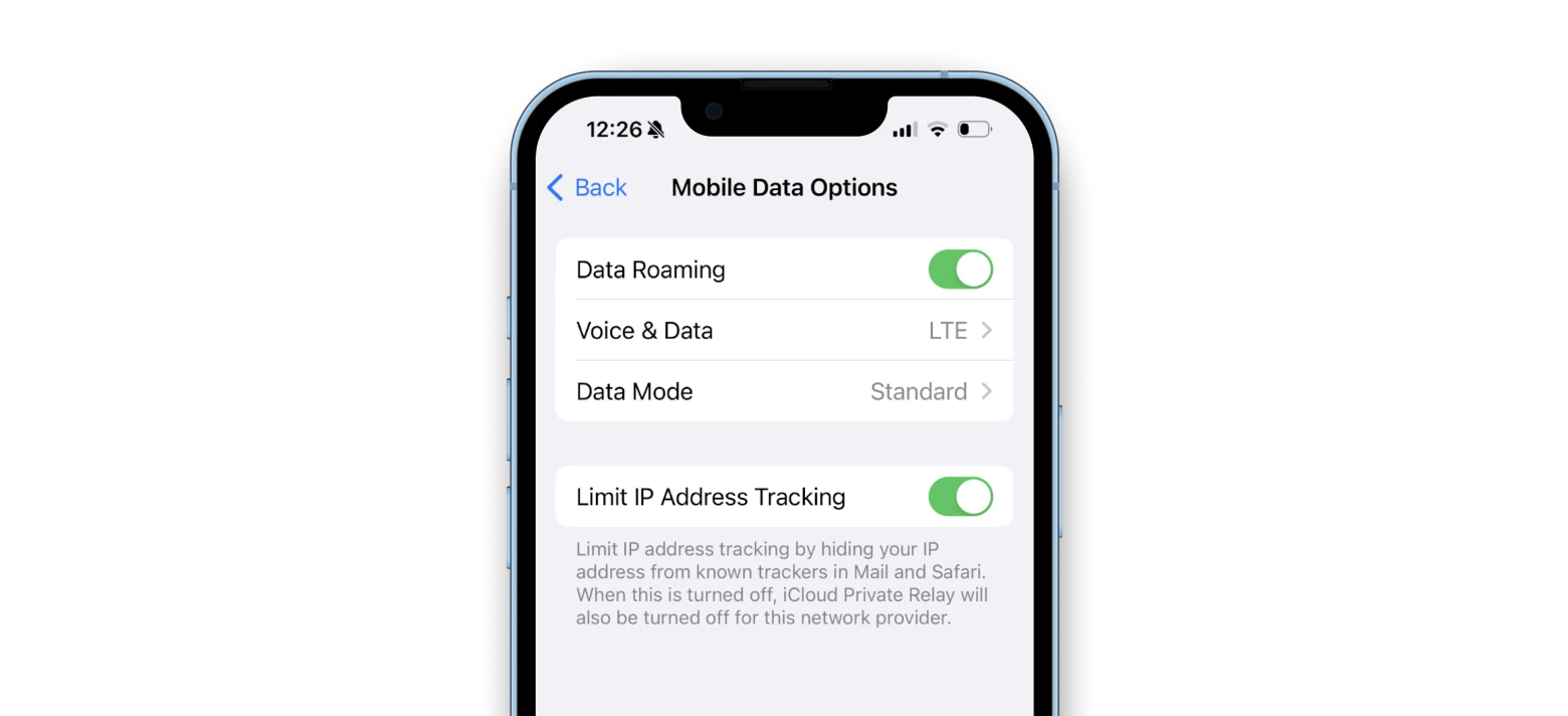 iphone data roaming settings